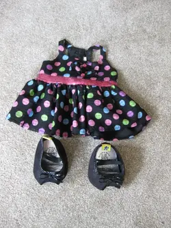 BAB Black Spotted Dress & Shoes.webp